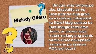 PWEDE BANG MAG-REQUEST NA IPA-RETAIN NALANG ANG RQA POINTS SA OLD CRITERIA SA BAGONG GUIDELINES NOW