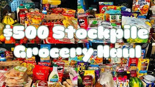 $500 STOCKPILE GROCERY HAUL 🛒 | PREPPER HAUL | STOCK UP