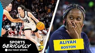 WNBA star Aliyah Boston on Caitlin Clark heading to Indiana and women's March Madness tournament