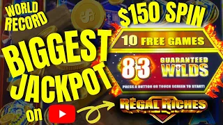 🤑 WORLD RECORD! MEGA JACKPOT ON REGAL RICHES SLOT MACHINE BIGGEST ON YOUTUBE LIVE SLOT PLAY IN LV