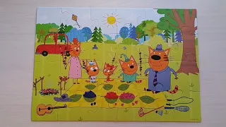 Три кота на пикнике - Собираем пазл с героями из мультика три кота | пазлы для детей  | Kira puzzle