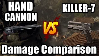 Resident Evil 4 Remake HANDCANNON VS KILLER-7 Damage Comparison (LVL 1 vs LVL MAX)