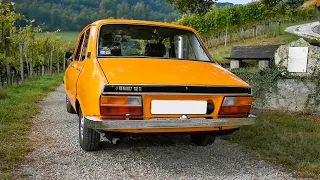 Renault 12 TL (1977) │ Engine start, revving and driving-off, exhaust sound