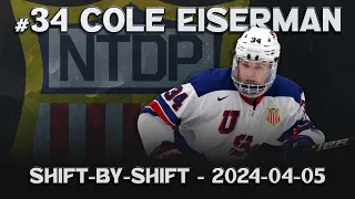 Cole Eiserman (#34) - Shift-by-shift | 2024-04-05 DY - NTDP (vs Sacha Boisvert)