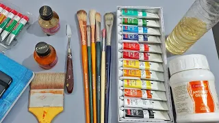 Oil painting material you need// Oil painting tutorial Ep:2