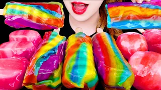 ASMR FROZEN FRUIT ROLL UPS ICE CREAM EATING SOUNDS MUKBANG 직접만든 얼린 롤업젤리 아이스크림 만들기 먹방 咀嚼音