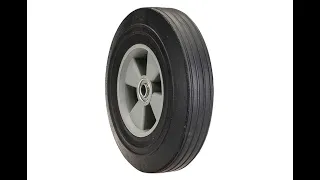 SLT 10"X 2.5" Flat Free Wheelbarrow Tire Solid Rubber Replacement Tire, 2.2" Offset Hub - Overview