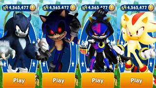 Sonic Dash - Sonic.EXE vs Reaper Metal Sonic vs Super Shadow vs Werehog Fully Upgraded -Run Gameplay