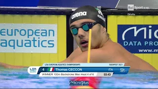 THOMAS CECCON   European swimming championship 2021    heat 100 back   53.43