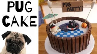 PUG SWIMMING POOL CAKE