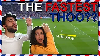 American Reacts To Fastest Sprints Speeds In Football!