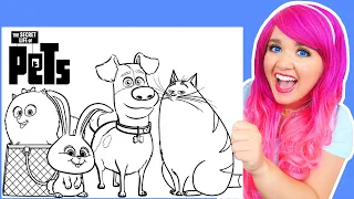Coloring The Secret Life of Pets Max, Snowball, Chloe & Gidget Coloring Pages