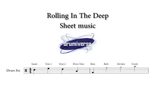 Rolling In The Deep by Adele - Drum Score (Request #37)