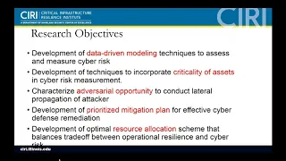 CIRI Webinar: Cyber Risk Scoring and Mitigation for Resilient Cyber Infrastructure