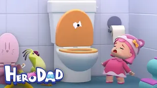 Bug in the toilet! | Hero Dad | Cartoon for Toddlers and Children | 1 Hour +