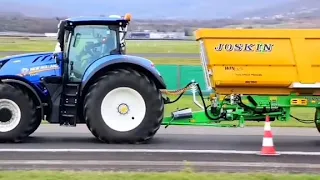 Tractor. Checking Emergency Braking. How It Looks