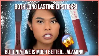 LOREAL INFALLIBLE PRO MATTE LIPSTICK vs. MAYBELLINE SUPERSTAY MATTE INK! ON MORENA SKIN+ GIVEAWAY