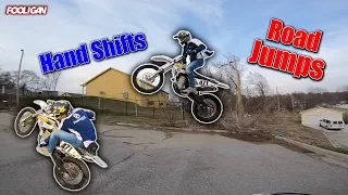 Hand-Shift Wheelie | Jumping Roads with Dirt Bikes