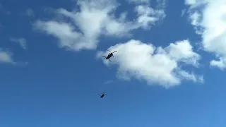 US Army Chinook helicopters flying over Bromma 20220719