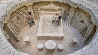 Build The Most Magnificent underground Bedroom with The Most Secret Swimming Pool underground