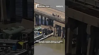 Barge hits Pelican Island Causeway Bridge leading to portion collapsing, Galveston officials say