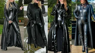 Beautiful leather dresses for women // leather long power dresses