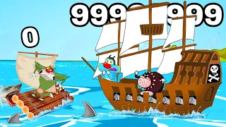 Oggy Build World Strongest Raft To Save Jack From Shark In Android Game Raft Survivour Game