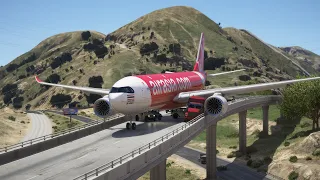 A330 Emergency On California Highway After Engines Failure | GTA 5