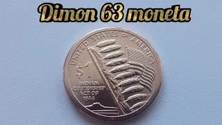 Монета 1 доллар США " Закон о гражданстве индейцев" / Коренные Американцы