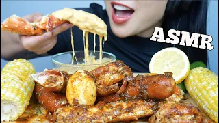 ASMR SEAFOOD BOIL *KING CRAB LEGS + SAUSAGE AND *CHEESE SAUCE (EATING SOUNDS) NO TALKING | SAS-ASMR