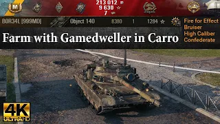 Object 140 video in Ultra HD 4K🔝 Farm with Gamedweller in Carro, 8380 d🔝 World of Tanks ✔️