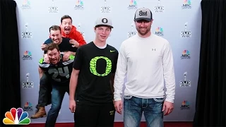 "Tonight Show Celebrity Photobomb" with Jimmy Fallon, Chris Pratt and Chris Evans