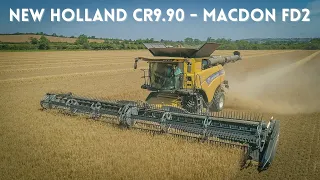 New Holland CR9.90 & Macdon FD2 Combining Barley for Warwickshire Farming Partnership