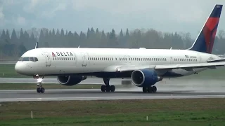 Delta Air Lines 757-300 [N593NW] Takeoff Portland Airport (PDX)