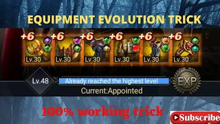 clash of kings: Equipment evolution trick -  evolve gold equipments with zero fails