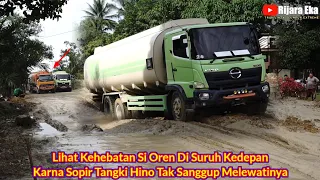 Lihat Kehebatan Si Oren Di Suruh Kedepan Karna Sopir Tangki Hino Tak Sanggup Melewati Duluan