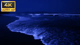 Ocean Waves At Night For Deep Sleep 4k | Beat insomnia And Relax Instantly With High Quality Sounds