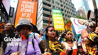 Tens of thousands of climate protesters fill streets of NY ahead of UN General Assembly