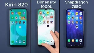 Dimensity 1000L VS Kirin 820 VS Snapdragon 765G - Honor 30S VS Oppo Reno 3 5G VS Redmi K30 5G