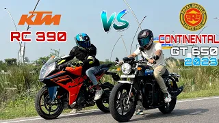 Royal Enfield continental gt 650 2023 vs ktm rc 390 2023 | top end race 🔥 | who will win??