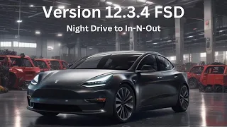 Supervised - Full Self Driving Version 12.3.4 | Sunset/Night Drive Las Vegas - Navigate to In-N-Out