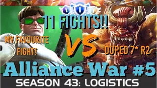 MCOC - Alliance War - Season 43 - War #5 - 11 FIGHTS!! - Doc Oc Vs 7*R2 Duped Mangog (Node 54)