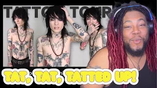 Johnnie Is TATTED UP! Tattoo Tour with Johnnie Guilbert ft. Carrington | REACTION
