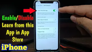 How to Enable or Disable Learn from this App in App Store on iPhone X | Siri & Search