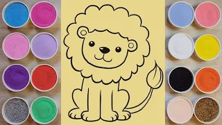 Sand Painting coloring Lion❤️沙畫 Tô màu tranh cát sư tử