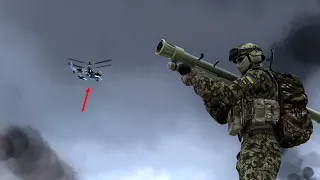 Russian KA-52 was shot down by a direct hit from MANPADS | IGLA: ARMA 3 Milsim