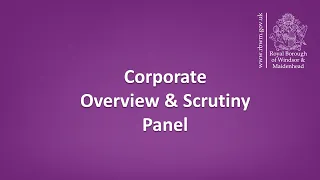 RBWM Corporate Overview & Scrutiny Panel - 16 May 2024