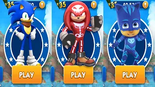 Subway Surfers Sonic Boom vs Sonic Dash Skeleton Knuckles vs Tag with Ryan Pj Masks - All Characters