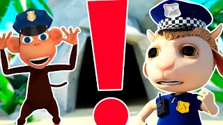 Nursery Rhymes & Kids Songs👮‍♂️🐵🏝 The Monkey Stole the Policeman's Hat👮‍♂️🐵Prank over Policeman