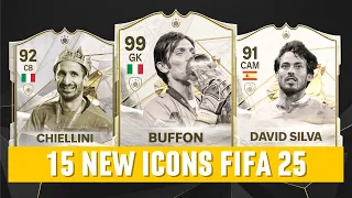 15 NEW ICONS wishlist | EA Sports FC 25 | FIFA 25 ft. Buffon, David Silva, Chiellini...